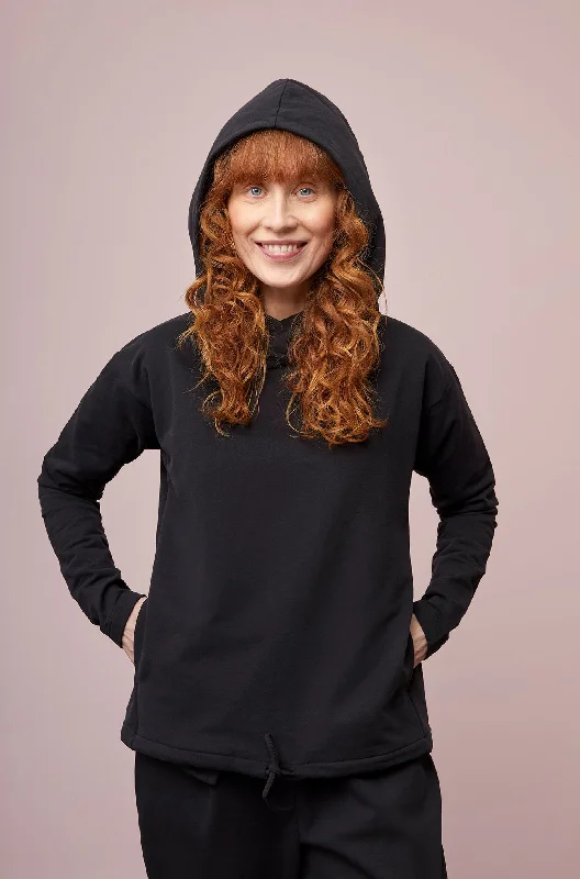 Pivot Hoodie Black Hoodie with Reflective Safety Nightwear