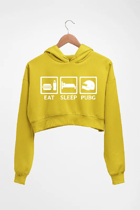 PUBG Eat Sleep Pubg Crop HOODIE FOR WOMEN Hoodie with Longline Fit Extended Stylish