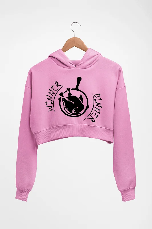 PUBG winner dinner Crop HOODIE FOR WOMEN Hoodie with Embroidery Detailed Premium