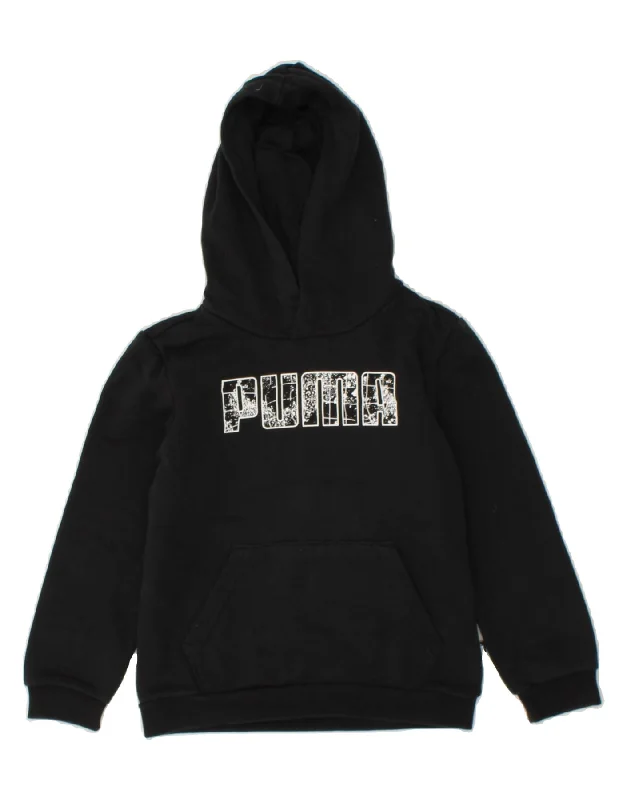 PUMA Boys Graphic Hoodie Jumper 7-8 Years Black Cotton Hoodie with Side Slits Relaxed Casual PUMA Boys Graphic Hoodie Jumper 7-8 Years Black Cotton Hoodie with Side Slits Relaxed Casual