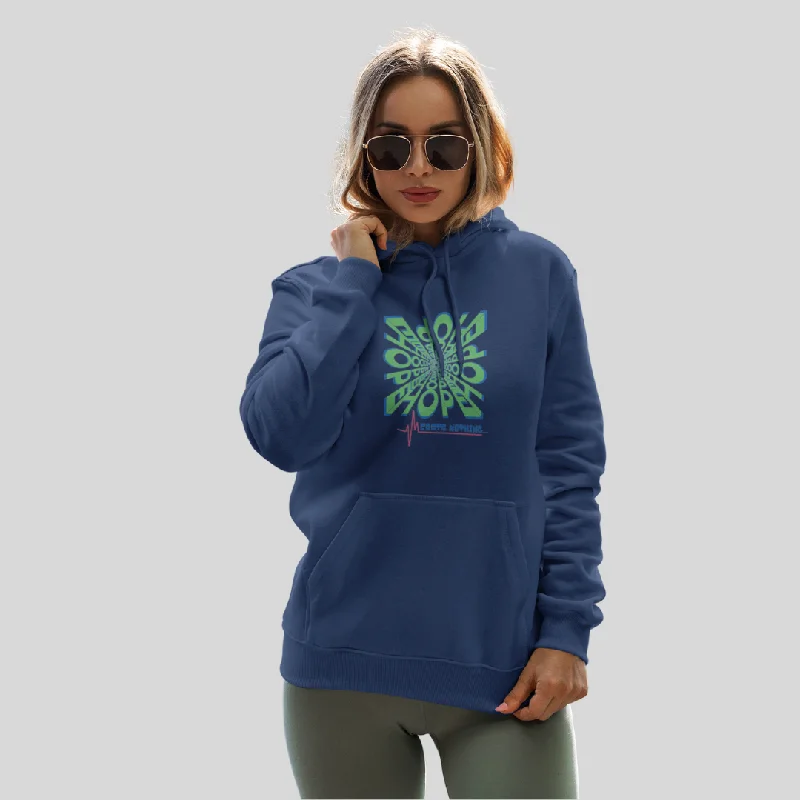 Spread Positive Vibes with Women's "Hope Cost's Nothing" Printed Blue Hoodie! Hoodie with Hem Lace Feminine Delicate Spread Positive Vibes with Women's "Hope Cost's Nothing" Printed Blue Hoodie! Hoodie with Hem Lace Feminine Delicate