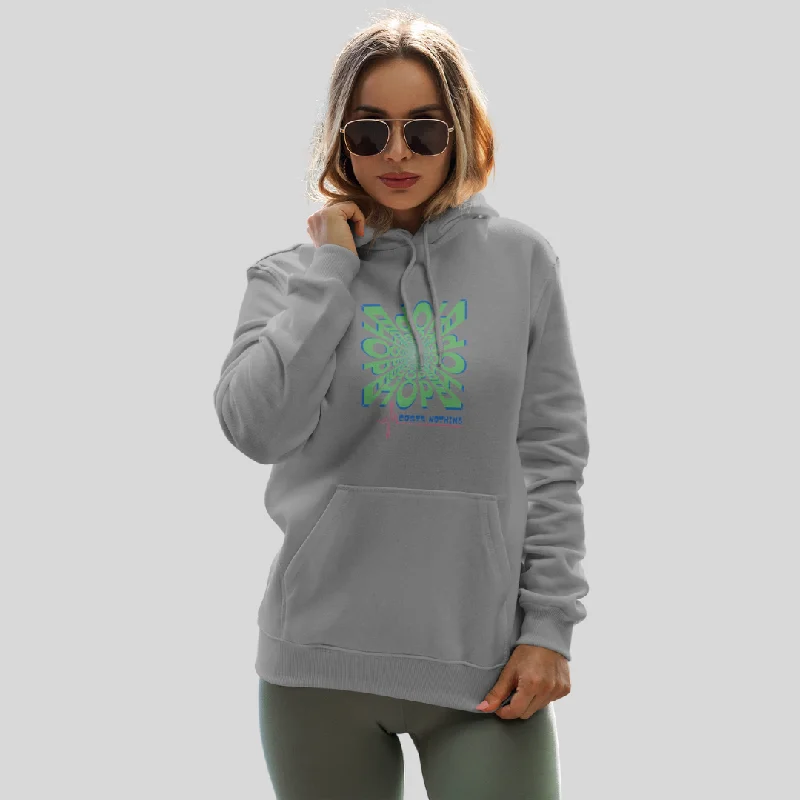Spread Positive Vibes with Women's "Hope Cost's Nothing" Printed Grey Hoodie! Hoodie with Drop Shoulder Relaxed Streetwear Spread Positive Vibes with Women's "Hope Cost's Nothing" Printed Grey Hoodie! Hoodie with Drop Shoulder Relaxed Streetwear