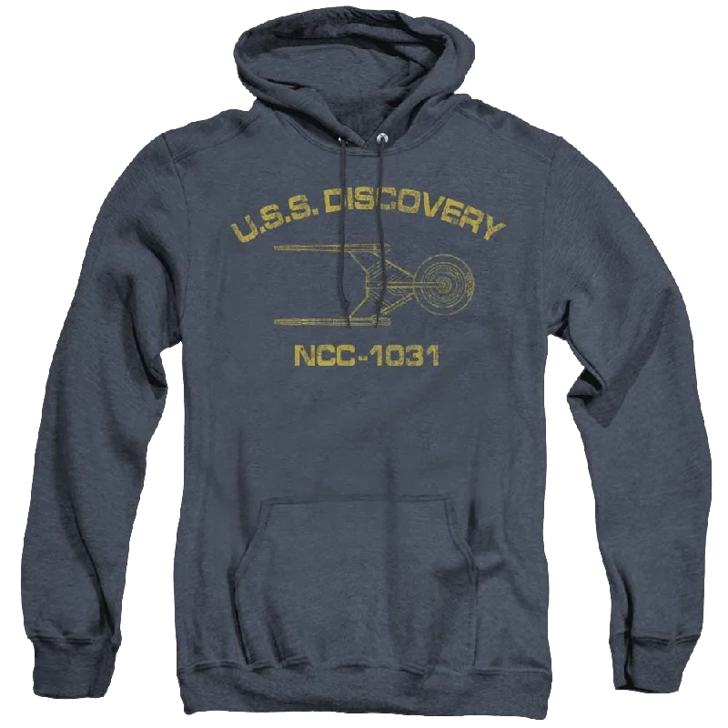 Star Trek Discovery Discovery Athletic - Heather Pullover Hoodie Gathered Sleeve Pullover Star Trek Discovery Discovery Athletic - Heather Pullover Hoodie Gathered Sleeve Pullover