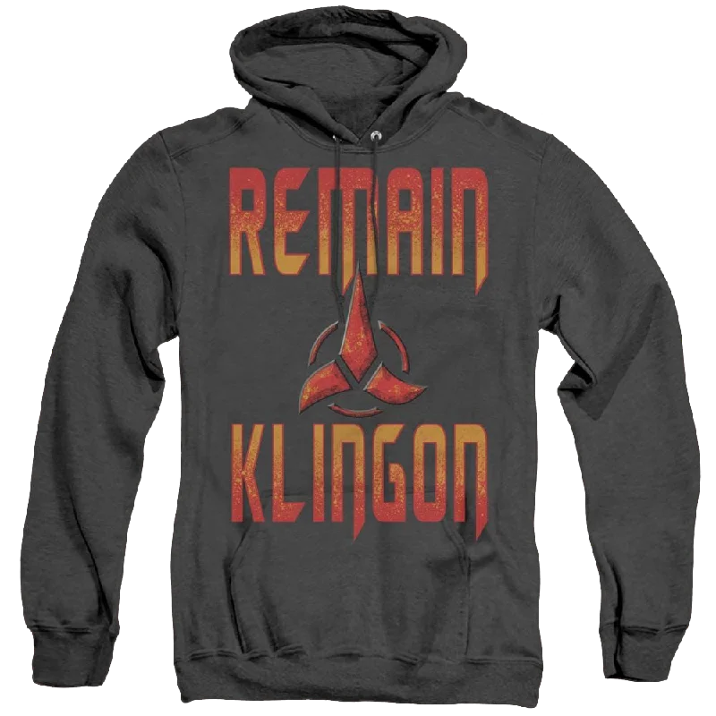 Star Trek Discovery Remain Klingon - Heather Pullover Hoodie Shawl Collar Sweater
