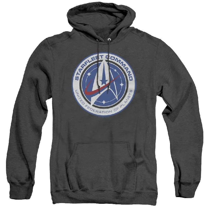 Star Trek Discovery Starfleet Command - Heather Pullover Hoodie One Shoulder Top