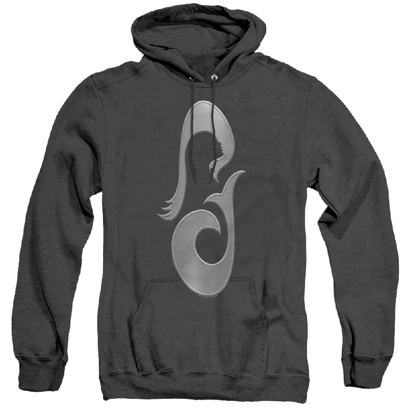 Star Trek Picard La Sirena Metal Icon - Heather Pullover Hoodie One Shoulder Top