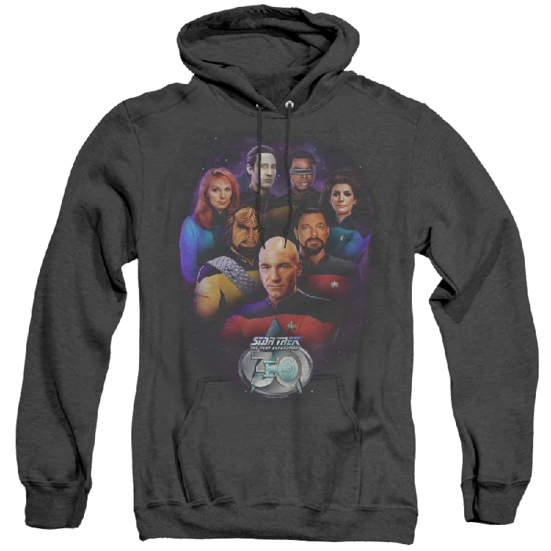 Star Trek The Next Generation Crew 30 - Heather Pullover Hoodie Short Puff Sleeve