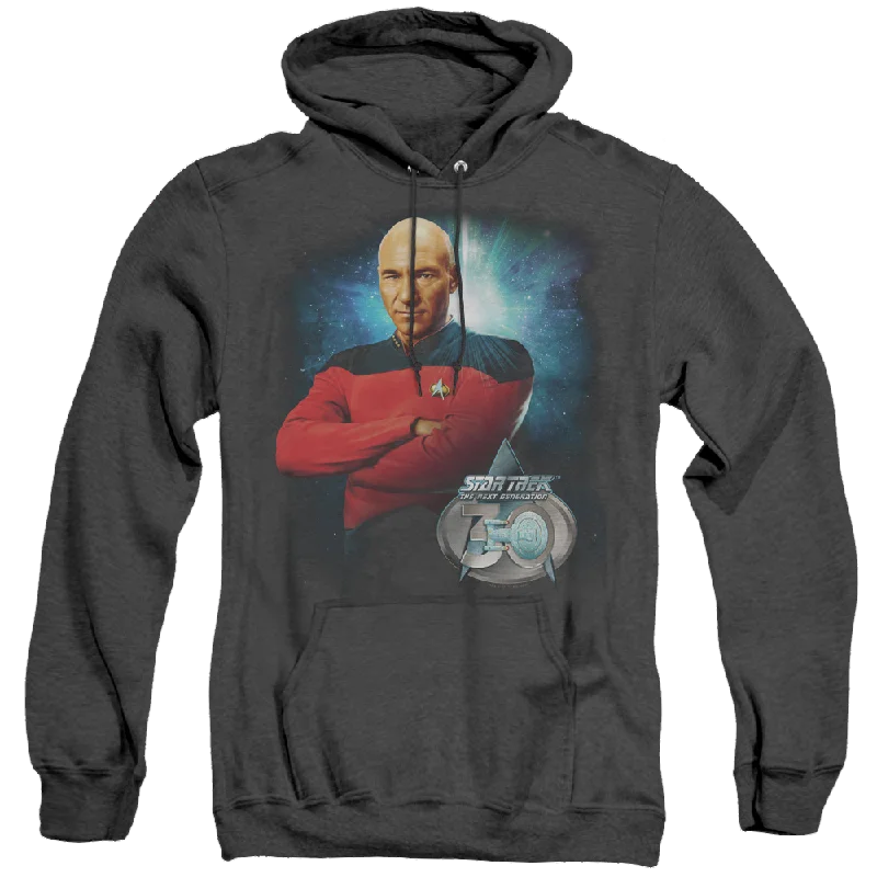 Star Trek The Next Generation Picard 30 - Heather Pullover Hoodie Shirred Sleeve Feminine Star Trek The Next Generation Picard 30 - Heather Pullover Hoodie Shirred Sleeve Feminine