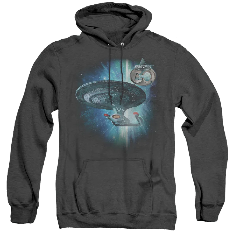 Star Trek The Next Generation Ship 30 - Heather Pullover Hoodie Short Sleeve Top