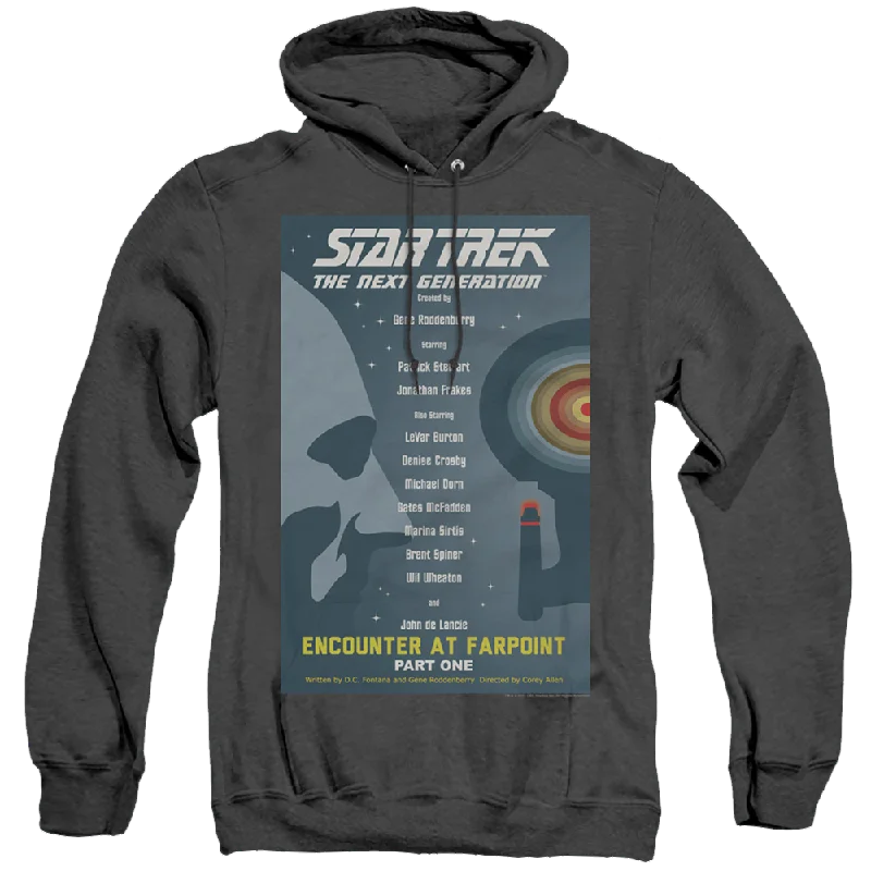 Star Trek The Next Generation Tng Season 1 Episode 1 - Heather Pullover Hoodie Flare Sleeve Stylish Star Trek The Next Generation Tng Season 1 Episode 1 - Heather Pullover Hoodie Flare Sleeve Stylish