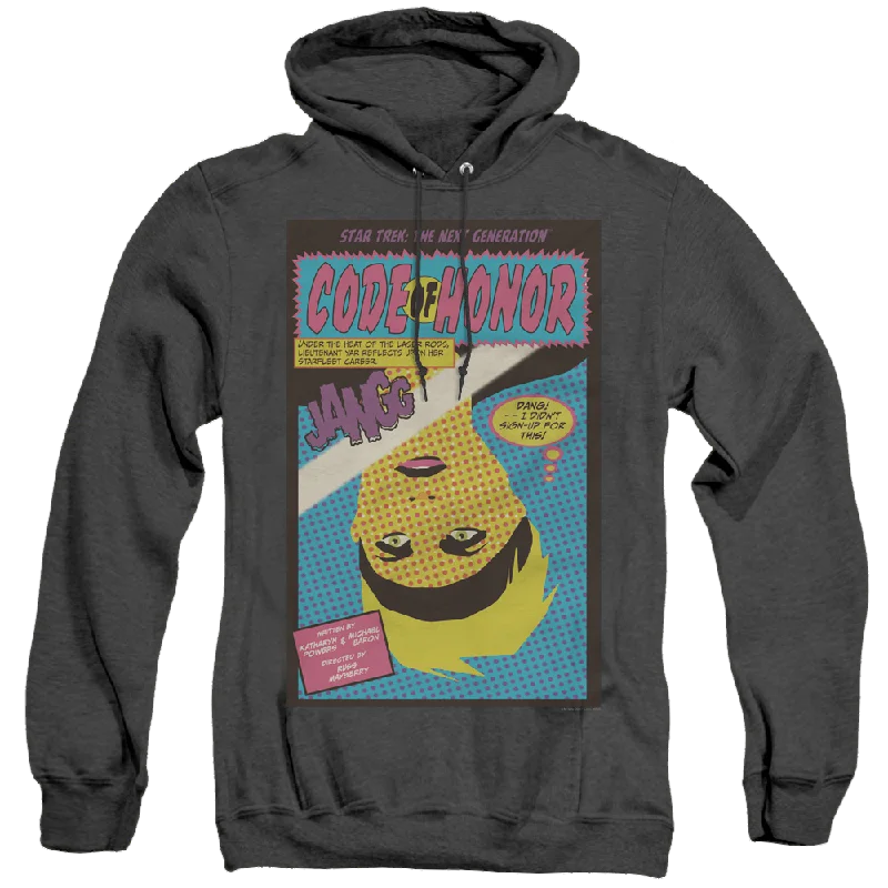 Star Trek The Next Generation Tng Season 1 Episode 4 - Heather Pullover Hoodie Cold Shoulder Design Star Trek The Next Generation Tng Season 1 Episode 4 - Heather Pullover Hoodie Cold Shoulder Design