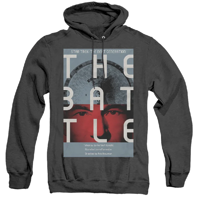 Star Trek The Next Generation Tng Season 1 Episode 9 - Heather Pullover Hoodie Blouson Sleeve Pullover Star Trek The Next Generation Tng Season 1 Episode 9 - Heather Pullover Hoodie Blouson Sleeve Pullover