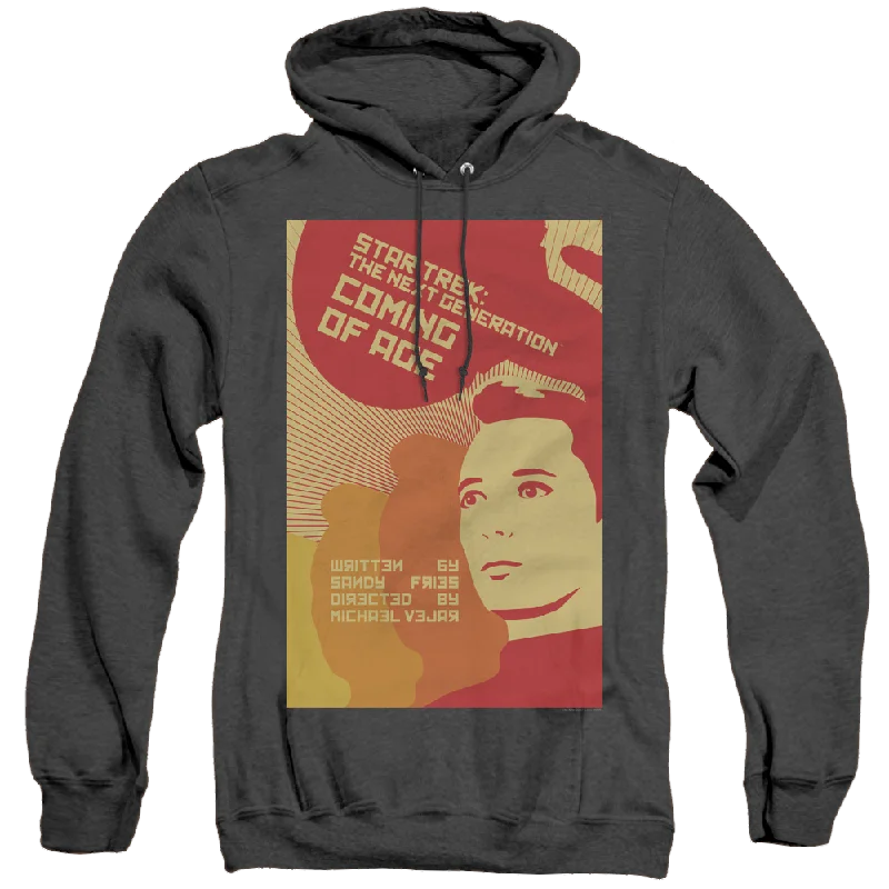 Star Trek The Next Generation Tng Season 1 Episode 19 - Heather Pullover Hoodie Faux Fur Trim Star Trek The Next Generation Tng Season 1 Episode 19 - Heather Pullover Hoodie Faux Fur Trim