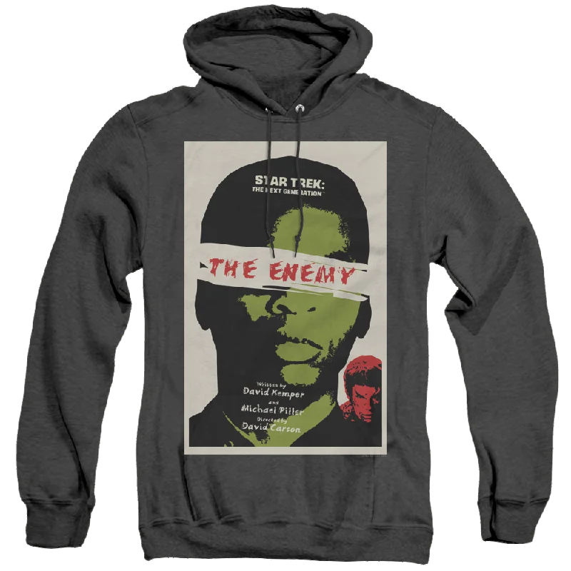 Star Trek The Next Generation Tng Season 3 Episode 7 - Heather Pullover Hoodie Plunging Neck Pullover Star Trek The Next Generation Tng Season 3 Episode 7 - Heather Pullover Hoodie Plunging Neck Pullover