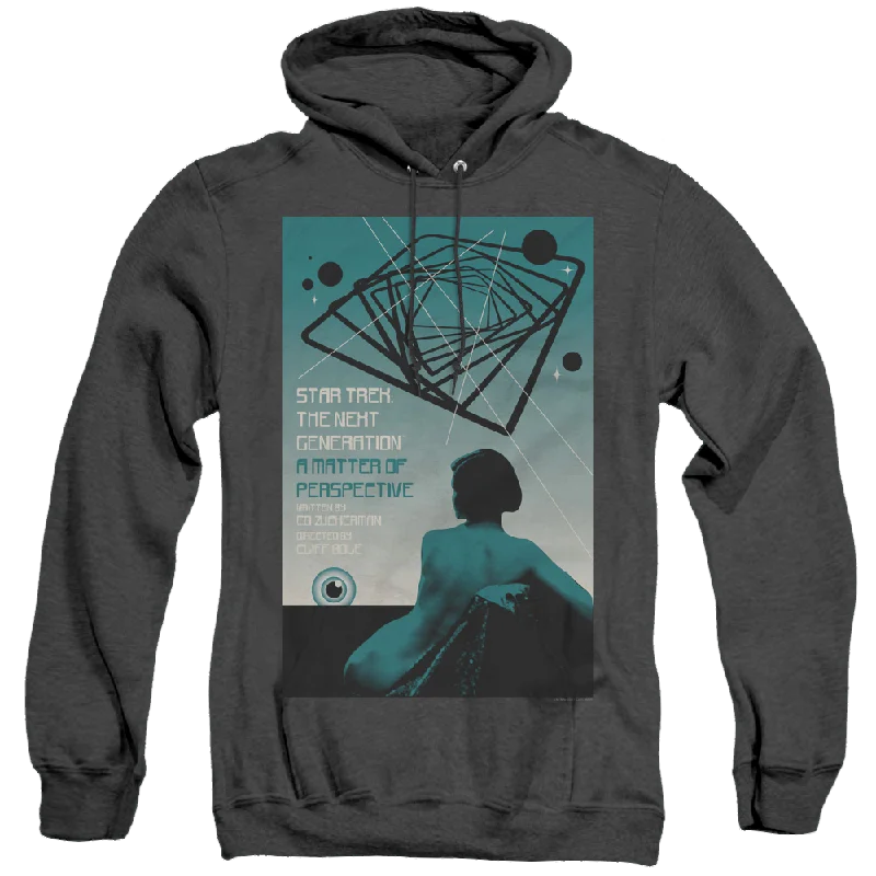 Star Trek The Next Generation Tng Season 3 Episode 14 - Heather Pullover Hoodie Lapel Neck Sweater Star Trek The Next Generation Tng Season 3 Episode 14 - Heather Pullover Hoodie Lapel Neck Sweater