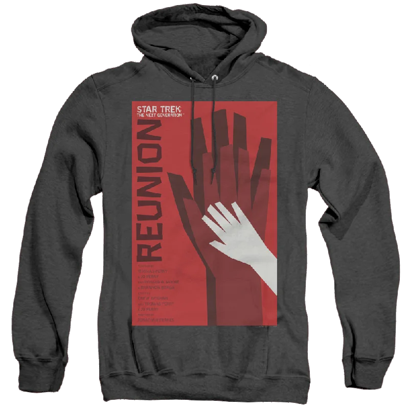 Star Trek The Next Generation Tng Season 4 Episode 7 - Heather Pullover Hoodie Three Quarter Sleeve Star Trek The Next Generation Tng Season 4 Episode 7 - Heather Pullover Hoodie Three Quarter Sleeve