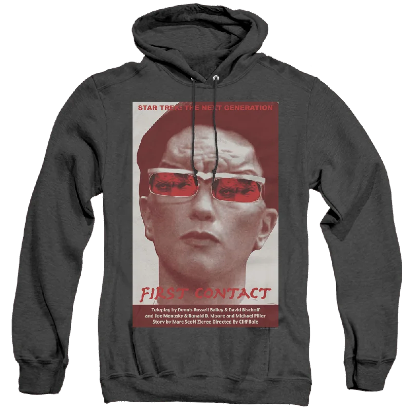 Star Trek The Next Generation Tng Season 4 Episode 15 - Heather Pullover Hoodie Sheath Sleeve Elegant Star Trek The Next Generation Tng Season 4 Episode 15 - Heather Pullover Hoodie Sheath Sleeve Elegant