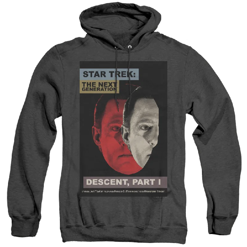 Star Trek The Next Generation Tng Season 6 Episode 26 - Heather Pullover Hoodie Plunging Neck Pullover Star Trek The Next Generation Tng Season 6 Episode 26 - Heather Pullover Hoodie Plunging Neck Pullover