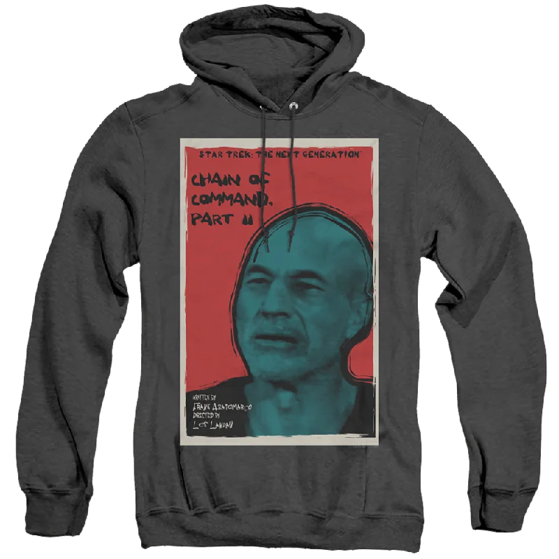 Star Trek The Next Generation Tng Season 6 Episode 11 - Heather Pullover Hoodie Ribbed Crew Neck Star Trek The Next Generation Tng Season 6 Episode 11 - Heather Pullover Hoodie Ribbed Crew Neck