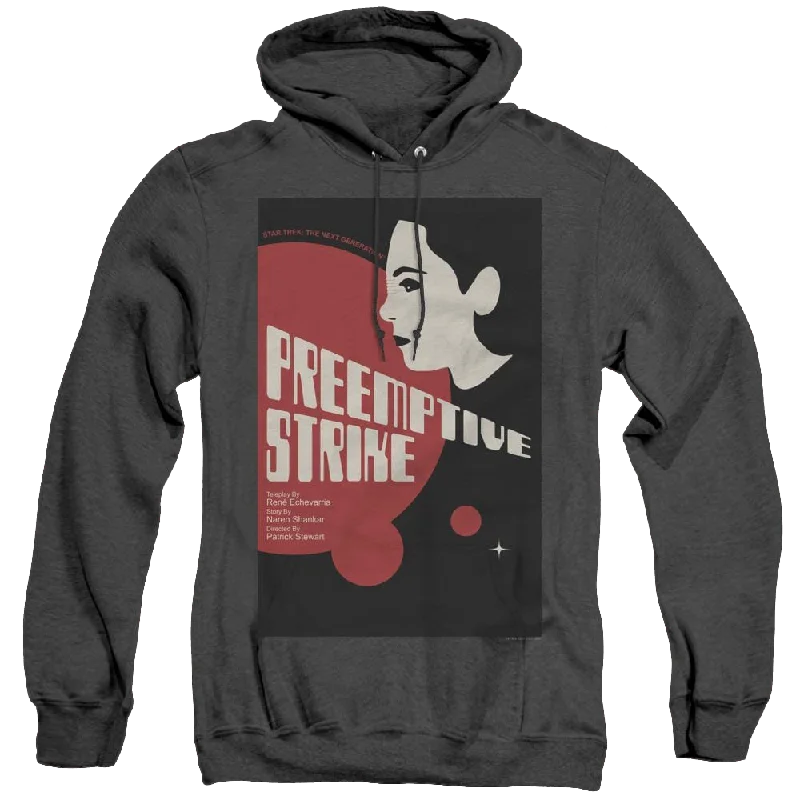 Star Trek The Next Generation Tng Season 7 Episode 24 - Heather Pullover Hoodie Three Quarter Sleeve Star Trek The Next Generation Tng Season 7 Episode 24 - Heather Pullover Hoodie Three Quarter Sleeve