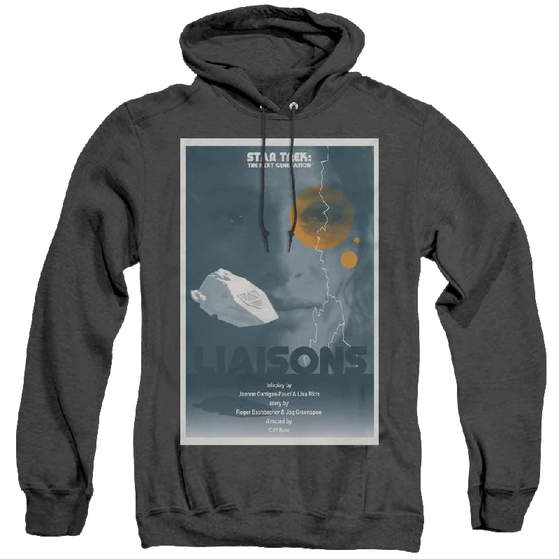 Star Trek The Next Generation Tng Season 7 Episode 2 - Heather Pullover Hoodie Open Neck Pullover Star Trek The Next Generation Tng Season 7 Episode 2 - Heather Pullover Hoodie Open Neck Pullover