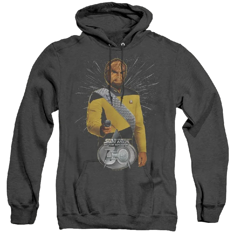 Star Trek The Next Generation Worf 30 - Heather Pullover Hoodie Sarouel Sleeve Pullover Star Trek The Next Generation Worf 30 - Heather Pullover Hoodie Sarouel Sleeve Pullover