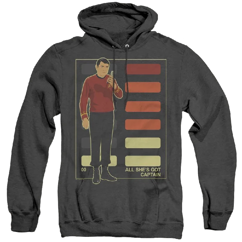 Star Trek The Original Series All Shes Got Captain - Heather Pullover Hoodie Sabrina Neck Pullover Star Trek The Original Series All Shes Got Captain - Heather Pullover Hoodie Sabrina Neck Pullover