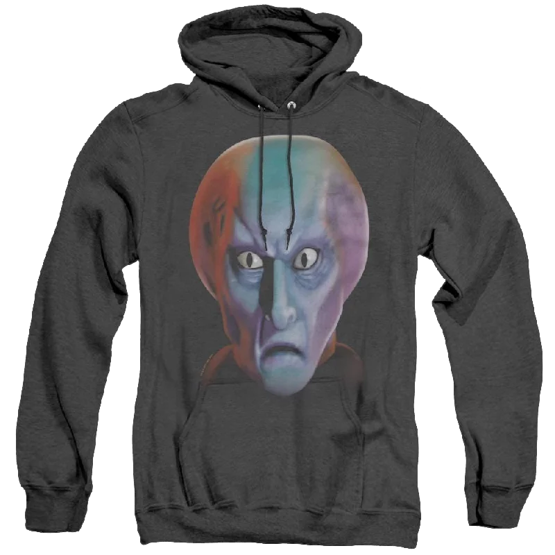 Star Trek The Original Series Balok Head - Heather Pullover Hoodie Batwing Sleeve Top Star Trek The Original Series Balok Head - Heather Pullover Hoodie Batwing Sleeve Top