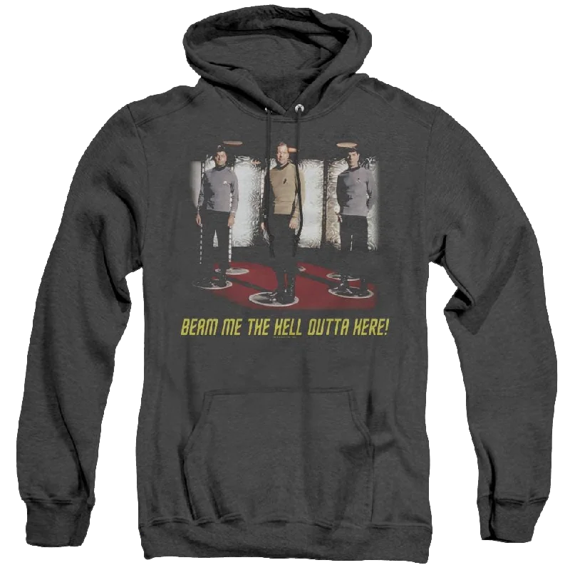 Star Trek The Original Series Beam Me Out - Heather Pullover Hoodie Puff Sleeve Stylish Star Trek The Original Series Beam Me Out - Heather Pullover Hoodie Puff Sleeve Stylish