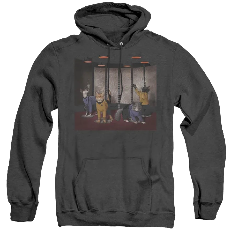 Star Trek The Original Series Beam Meow Up - Heather Pullover Hoodie Boat Neck Sweater Star Trek The Original Series Beam Meow Up - Heather Pullover Hoodie Boat Neck Sweater