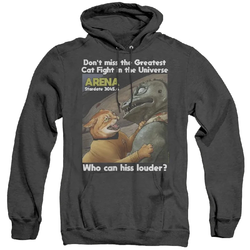 Star Trek The Original Series Cat Fight - Heather Pullover Hoodie High Neck Pullover Star Trek The Original Series Cat Fight - Heather Pullover Hoodie High Neck Pullover