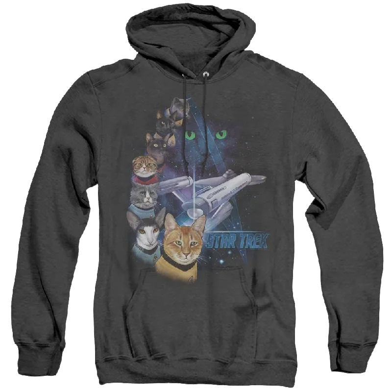 Star Trek The Original Series Feline Galaxy - Heather Pullover Hoodie Crew Neck Wool Star Trek The Original Series Feline Galaxy - Heather Pullover Hoodie Crew Neck Wool