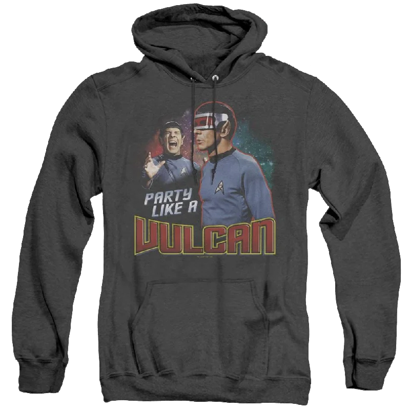 Star Trek The Original Series Party Like A Vulcan - Heather Pullover Hoodie One Shoulder Top Star Trek The Original Series Party Like A Vulcan - Heather Pullover Hoodie One Shoulder Top