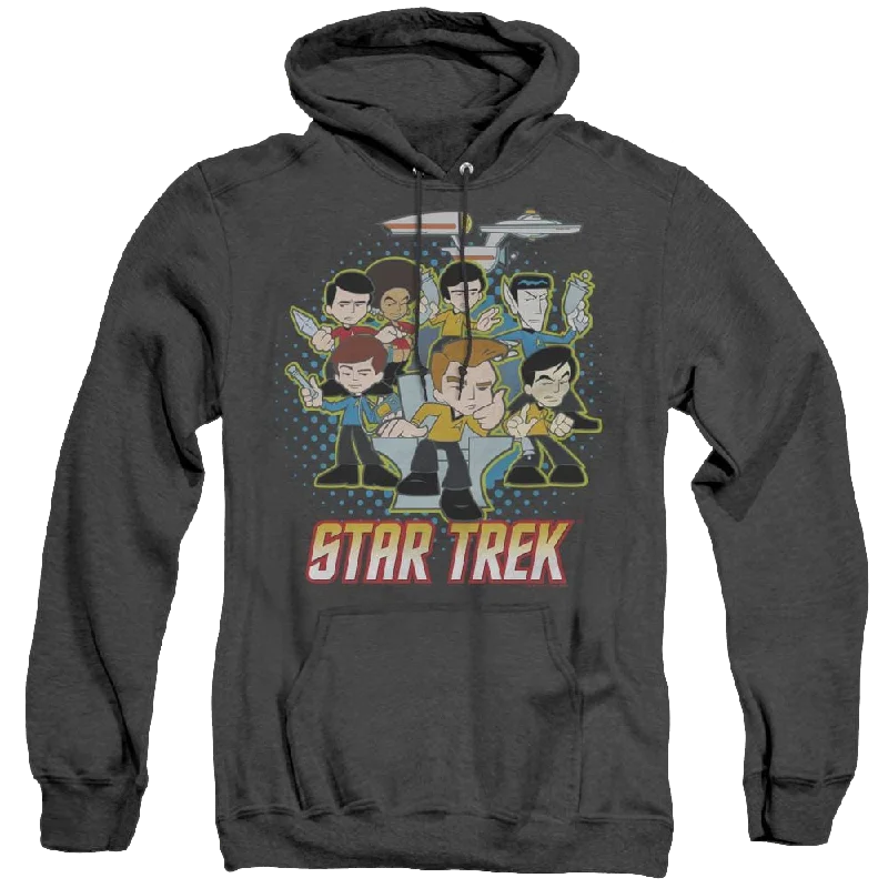 Star Trek The Original Series Quogs Collage - Heather Pullover Hoodie Lapel Neck Sweater Star Trek The Original Series Quogs Collage - Heather Pullover Hoodie Lapel Neck Sweater