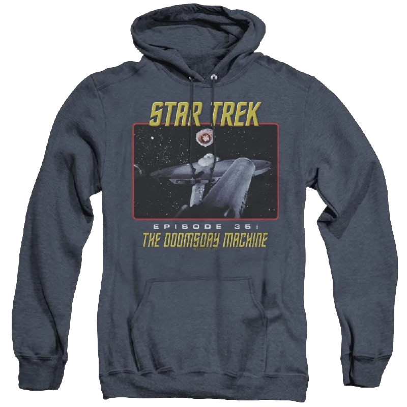 Star Trek The Original Series The Doomsday Machine - Heather Pullover Hoodie Mock Neck Pullover Star Trek The Original Series The Doomsday Machine - Heather Pullover Hoodie Mock Neck Pullover