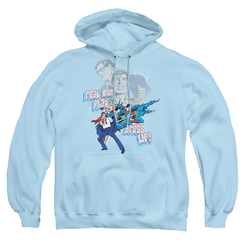 Superman Real Men - Pullover Hoodie Hoodie with Camouflage Military Edgy