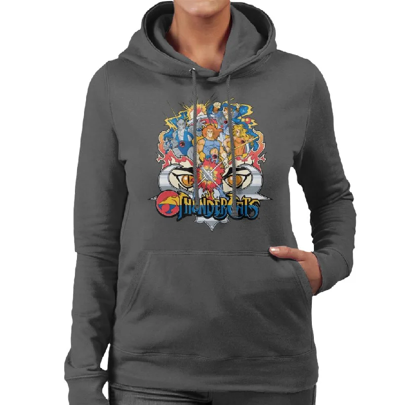 Thundercats Character Montage Women's Hooded Sweatshirt Hoodie with Front Slit Layering Stylish Thundercats Character Montage Women's Hooded Sweatshirt Hoodie with Front Slit Layering Stylish