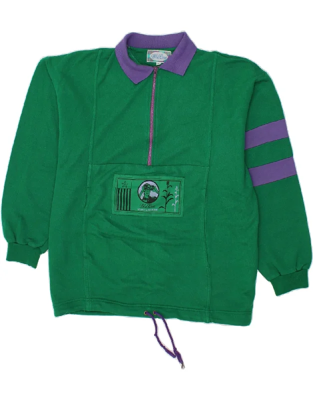 VINTAGE Mens Graphic Sweatshirt Jumper XL Green Colourblock Hoodie with Monochrome Minimalist Simple VINTAGE Mens Graphic Sweatshirt Jumper XL Green Colourblock Hoodie with Monochrome Minimalist Simple