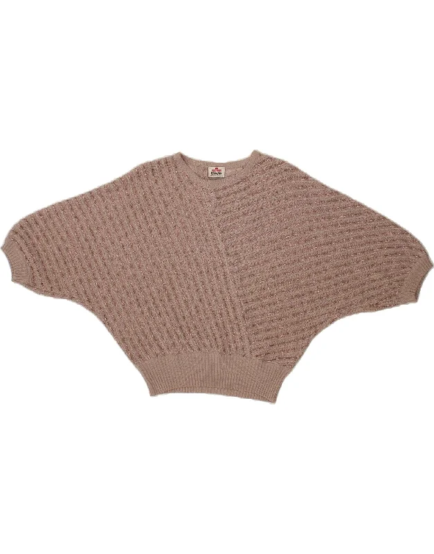 VINTAGE Womens Batwing Crew Neck Jumper Sweater UK 8 Small Grey Striped Mesh Fabric Canvas Fabric Denim Fabric VINTAGE Womens Batwing Crew Neck Jumper Sweater UK 8 Small Grey Striped Mesh Fabric Canvas Fabric Denim Fabric