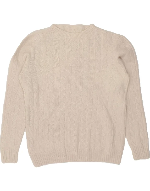 VINTAGE Womens Crew Neck Jumper Sweater UK 12 Medium Off White Lace Blend Ribbed Blend Corduroy Blend VINTAGE Womens Crew Neck Jumper Sweater UK 12 Medium Off White Lace Blend Ribbed Blend Corduroy Blend