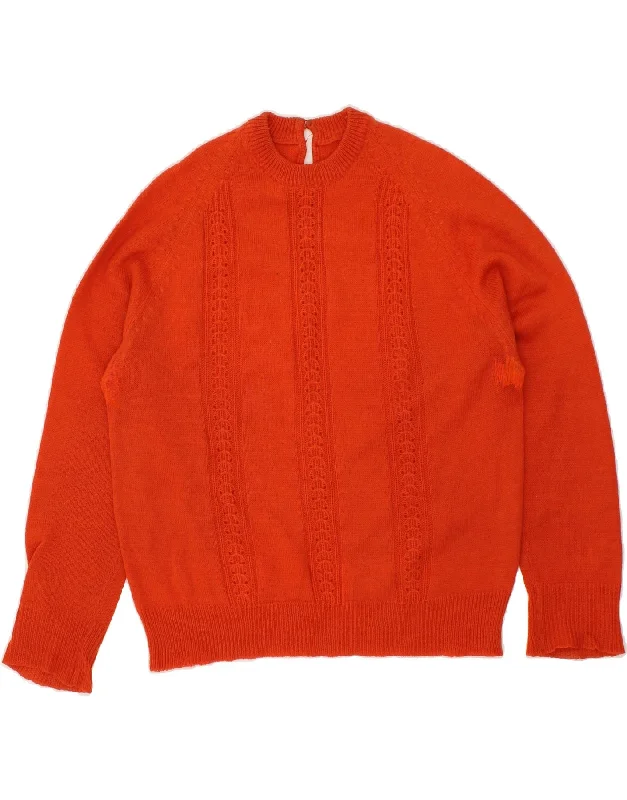 VINTAGE Womens Crew Neck Jumper Sweater UK 14 Large Red Layered Multi-layer Single Layer VINTAGE Womens Crew Neck Jumper Sweater UK 14 Large Red Layered Multi-layer Single Layer