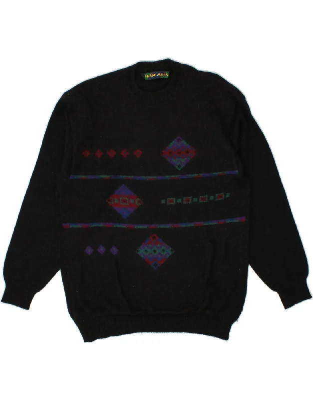 VINTAGE Womens Crew Neck Jumper Sweater UK 18 XL Black Geometric Acrylic Striped Floral Plaid VINTAGE Womens Crew Neck Jumper Sweater UK 18 XL Black Geometric Acrylic Striped Floral Plaid