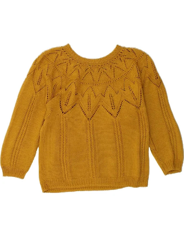 VINTAGE Womens Oversized Boat Neck Jumper Sweater UK 10 Small Yellow Spandex Blend Rayon Blend Denim Blend VINTAGE Womens Oversized Boat Neck Jumper Sweater UK 10 Small Yellow Spandex Blend Rayon Blend Denim Blend