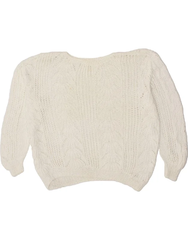 VINTAGE Womens Oversized Boat Neck Jumper Sweater UK 14 Large Off White Wool Sweater Cotton Sweater Cashmere Sweater VINTAGE Womens Oversized Boat Neck Jumper Sweater UK 14 Large Off White Wool Sweater Cotton Sweater Cashmere Sweater