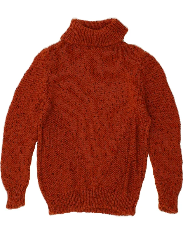 VINTAGE Womens Roll Neck Jumper Sweater UK 16 Large Orange Flecked Tailored Straight A-Line VINTAGE Womens Roll Neck Jumper Sweater UK 16 Large Orange Flecked Tailored Straight A-Line
