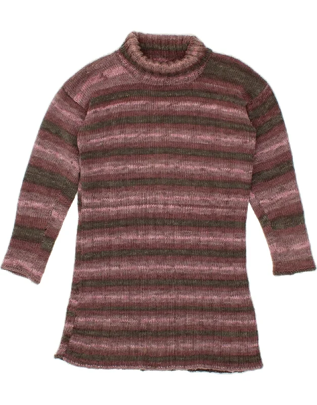 VINTAGE Womens Roll Neck Jumper Sweater UK 8 Small Purple Striped Hooded Sweater Collared Sweater Shawl Collar VINTAGE Womens Roll Neck Jumper Sweater UK 8 Small Purple Striped Hooded Sweater Collared Sweater Shawl Collar