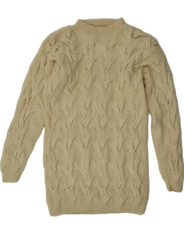 VINTAGE Womens Turtle Neck Jumper Sweater IT 42/44 Medium Off White Wool Wool Fabric Cashmere Fabric Tweed Fabric VINTAGE Womens Turtle Neck Jumper Sweater IT 42/44 Medium Off White Wool Wool Fabric Cashmere Fabric Tweed Fabric