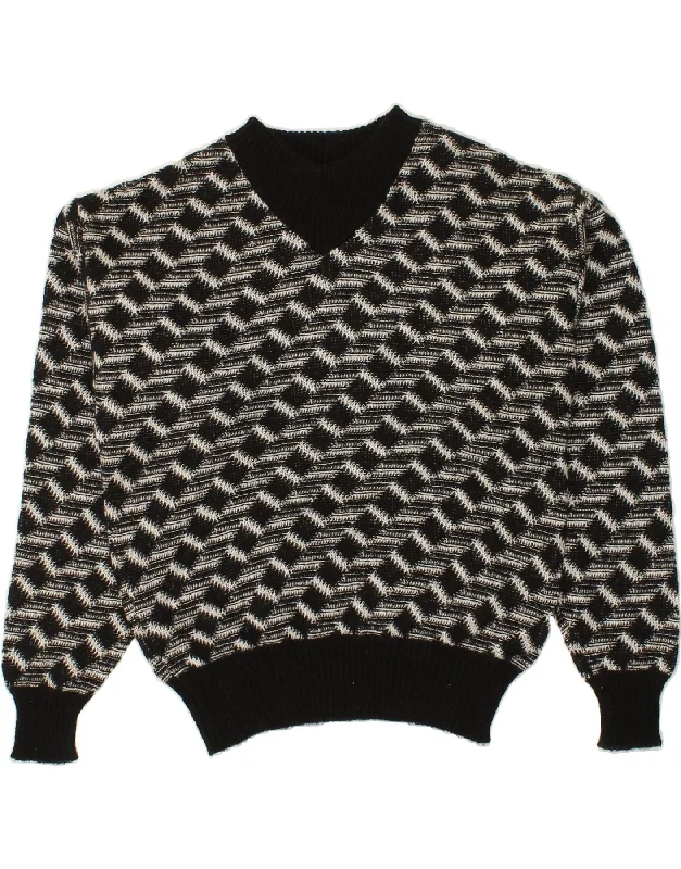 VINTAGE Womens Turtle Neck Jumper Sweater IT 48 XL Black Striped Rayon Fabric Velvet Fabric Corduroy Fabric VINTAGE Womens Turtle Neck Jumper Sweater IT 48 XL Black Striped Rayon Fabric Velvet Fabric Corduroy Fabric