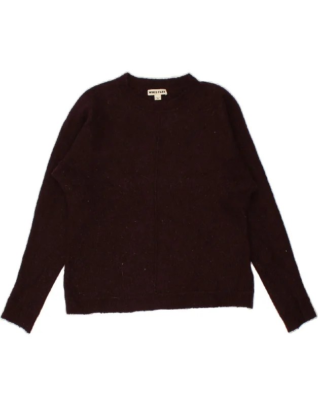 WHISTLES Womens Crew Neck Jumper Sweater UK 10 Small Maroon Wool Zippered Buttoned Snapped WHISTLES Womens Crew Neck Jumper Sweater UK 10 Small Maroon Wool Zippered Buttoned Snapped
