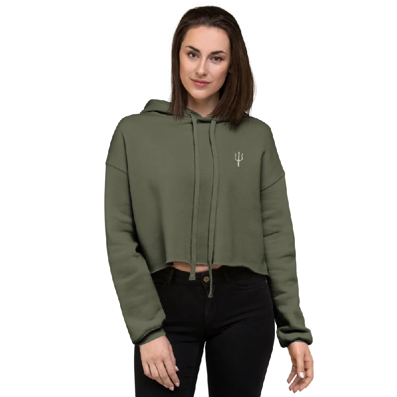 Women's oversized cropped hoodie - Marine green Hoodie with Drawcord Adjustable Secure Women's oversized cropped hoodie - Marine green Hoodie with Drawcord Adjustable Secure